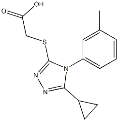 2-{[5-cyclopropyl-4-(3-methylphenyl)-4H-1,2,4-triazol-3-yl]sulfanyl}acetic acid Struktur