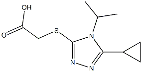 2-{[5-cyclopropyl-4-(propan-2-yl)-4H-1,2,4-triazol-3-yl]sulfanyl}acetic acid Struktur