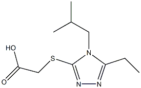 2-{[5-ethyl-4-(2-methylpropyl)-4H-1,2,4-triazol-3-yl]sulfanyl}acetic acid Struktur