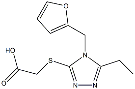 2-{[5-ethyl-4-(furan-2-ylmethyl)-4H-1,2,4-triazol-3-yl]sulfanyl}acetic acid Struktur