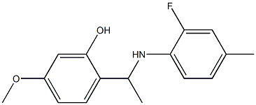 2-{1-[(2-fluoro-4-methylphenyl)amino]ethyl}-5-methoxyphenol Struktur