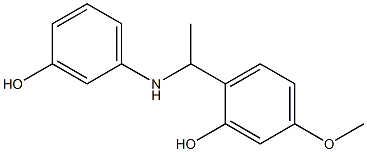 2-{1-[(3-hydroxyphenyl)amino]ethyl}-5-methoxyphenol Struktur