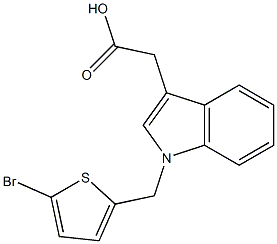 2-{1-[(5-bromothiophen-2-yl)methyl]-1H-indol-3-yl}acetic acid Struktur