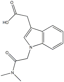 2-{1-[(dimethylcarbamoyl)methyl]-1H-indol-3-yl}acetic acid Struktur