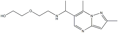 2-{2-[(1-{2,7-dimethylpyrazolo[1,5-a]pyrimidin-6-yl}ethyl)amino]ethoxy}ethan-1-ol Struktur