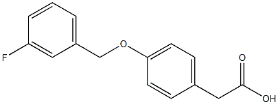 2-{4-[(3-fluorophenyl)methoxy]phenyl}acetic acid Struktur