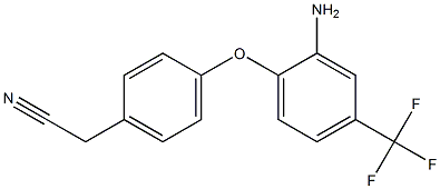 2-{4-[2-amino-4-(trifluoromethyl)phenoxy]phenyl}acetonitrile Struktur