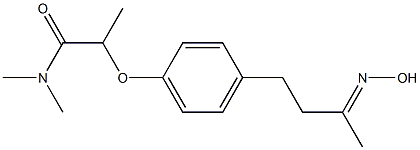 2-{4-[3-(hydroxyimino)butyl]phenoxy}-N,N-dimethylpropanamide Struktur