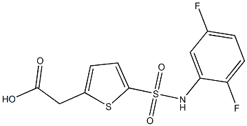 2-{5-[(2,5-difluorophenyl)sulfamoyl]thiophen-2-yl}acetic acid Struktur