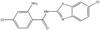 2-amino-4-chloro-N-(6-chloro-1,3-benzothiazol-2-yl)benzamide Struktur