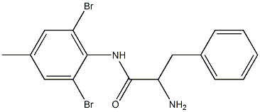 2-amino-N-(2,6-dibromo-4-methylphenyl)-3-phenylpropanamide Struktur