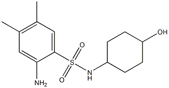 2-amino-N-(4-hydroxycyclohexyl)-4,5-dimethylbenzene-1-sulfonamide Struktur