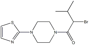 2-bromo-3-methyl-1-[4-(1,3-thiazol-2-yl)piperazin-1-yl]butan-1-one Struktur