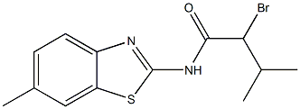 2-bromo-3-methyl-N-(6-methyl-1,3-benzothiazol-2-yl)butanamide Struktur