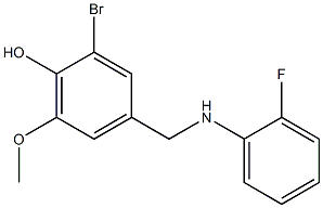 2-bromo-4-{[(2-fluorophenyl)amino]methyl}-6-methoxyphenol Struktur