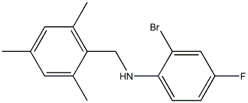 2-bromo-4-fluoro-N-[(2,4,6-trimethylphenyl)methyl]aniline Struktur