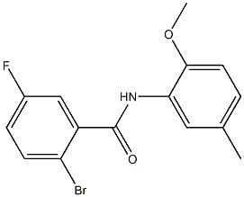 2-bromo-5-fluoro-N-(2-methoxy-5-methylphenyl)benzamide Struktur