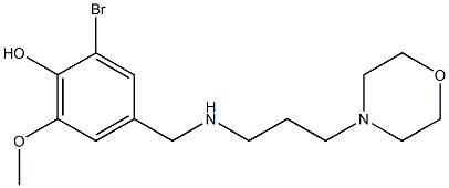 2-bromo-6-methoxy-4-({[3-(morpholin-4-yl)propyl]amino}methyl)phenol Struktur