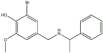 2-bromo-6-methoxy-4-{[(1-phenylethyl)amino]methyl}phenol Struktur