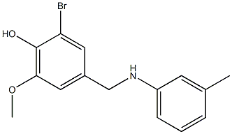 2-bromo-6-methoxy-4-{[(3-methylphenyl)amino]methyl}phenol Struktur