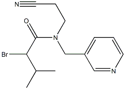 2-bromo-N-(2-cyanoethyl)-3-methyl-N-(pyridin-3-ylmethyl)butanamide Struktur