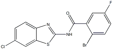 2-bromo-N-(6-chloro-1,3-benzothiazol-2-yl)-5-fluorobenzamide Struktur