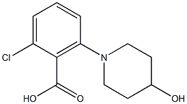 2-chloro-6-(4-hydroxypiperidin-1-yl)benzoic acid Struktur