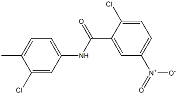 2-chloro-N-(3-chloro-4-methylphenyl)-5-nitrobenzamide Struktur