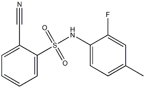 2-cyano-N-(2-fluoro-4-methylphenyl)benzene-1-sulfonamide Struktur