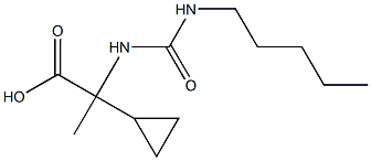 2-cyclopropyl-2-[(pentylcarbamoyl)amino]propanoic acid Struktur