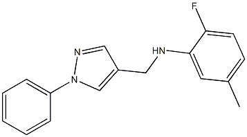 2-fluoro-5-methyl-N-[(1-phenyl-1H-pyrazol-4-yl)methyl]aniline Struktur