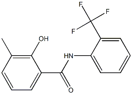 2-hydroxy-3-methyl-N-[2-(trifluoromethyl)phenyl]benzamide Struktur