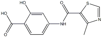 2-hydroxy-4-{[(4-methyl-1,3-thiazol-5-yl)carbonyl]amino}benzoic acid Struktur