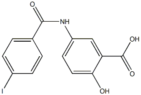 2-hydroxy-5-[(4-iodobenzene)amido]benzoic acid Struktur