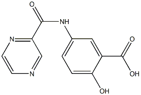 2-hydroxy-5-[(pyrazin-2-ylcarbonyl)amino]benzoic acid Struktur