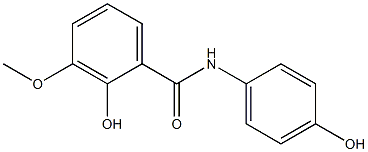 2-hydroxy-N-(4-hydroxyphenyl)-3-methoxybenzamide Struktur