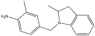 2-methyl-4-[(2-methyl-2,3-dihydro-1H-indol-1-yl)methyl]aniline Struktur