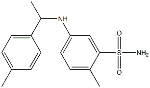 2-methyl-5-{[1-(4-methylphenyl)ethyl]amino}benzene-1-sulfonamide Struktur