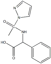 2-phenyl-2-[1-(1H-pyrazol-1-yl)acetamido]acetic acid Struktur