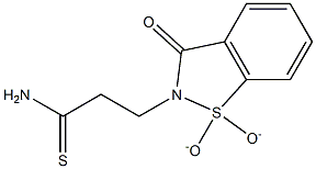 3-(1,1-dioxido-3-oxo-1,2-benzisothiazol-2(3H)-yl)propanethioamide Struktur