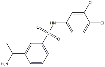 3-(1-aminoethyl)-N-(3,4-dichlorophenyl)benzene-1-sulfonamide Struktur