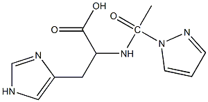 3-(1H-imidazol-4-yl)-2-[1-(1H-pyrazol-1-yl)acetamido]propanoic acid Struktur