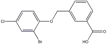 3-(2-bromo-4-chlorophenoxymethyl)benzoic acid Struktur