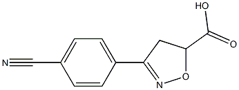 3-(4-cyanophenyl)-4,5-dihydro-1,2-oxazole-5-carboxylic acid Struktur