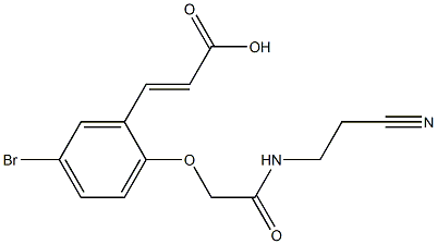 3-(5-bromo-2-{[(2-cyanoethyl)carbamoyl]methoxy}phenyl)prop-2-enoic acid Struktur