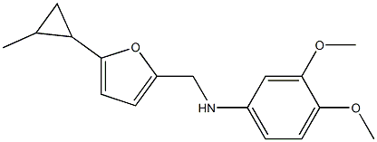 3,4-dimethoxy-N-{[5-(2-methylcyclopropyl)furan-2-yl]methyl}aniline Struktur