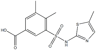 3,4-dimethyl-5-[(5-methyl-1,3-thiazol-2-yl)sulfamoyl]benzoic acid Struktur