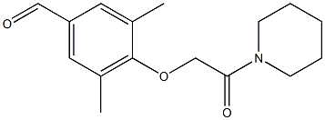 3,5-dimethyl-4-[2-oxo-2-(piperidin-1-yl)ethoxy]benzaldehyde Struktur