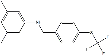 3,5-dimethyl-N-({4-[(trifluoromethyl)sulfanyl]phenyl}methyl)aniline Struktur