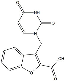 3-[(2,4-dioxo-1,2,3,4-tetrahydropyrimidin-1-yl)methyl]-1-benzofuran-2-carboxylic acid Struktur